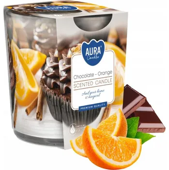 Svíčka Vonná parafínová čokoláda - pomeranč Aura 1 ks