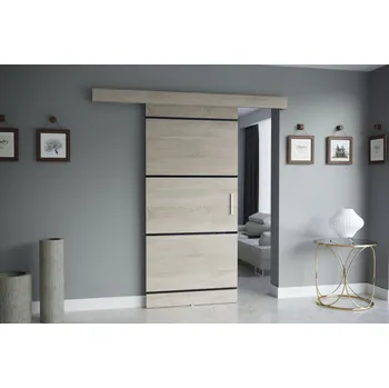 Interiérové dveře Posuvné dveře SALOME - Sonoma s černými proužky