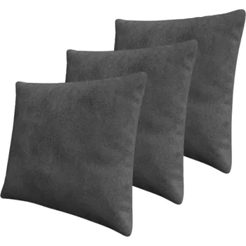 Polštář Set 3x dekorativní polštář 50x50 cm ZANE - tmavý šedý
