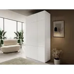 Šatní skříň 135 cm s nástavbou CRATO - bílá