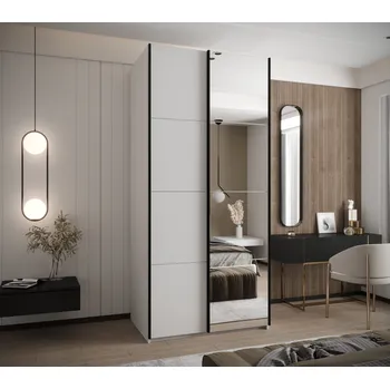 Šatní skříň Dvoudveřová skříň SAMARA 3 - 120 cm, bílá / černá