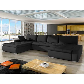 Sedací souprava Rozkládací sedačka do U FRUSINA - černá