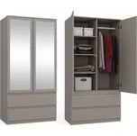 Šatní skříň do předsíně 90 cm se zrcadlem TAAVI - šedá