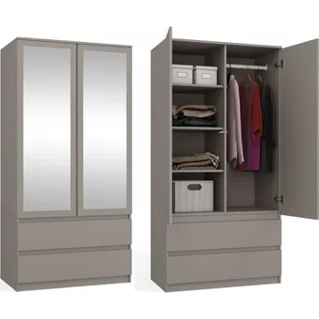 Šatní skříň Šatní skříň do předsíně 90 cm se zrcadlem TAAVI - šedá