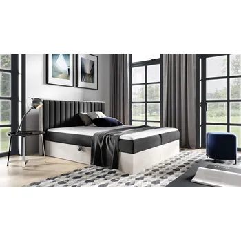 Postel Kontinentální postel 160x200 CHANTELLE 4 - nordic teak / grafitová + topper ZDARMA