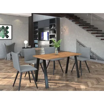 Jídelní stůl Stůl do jídelny 138x67 cm KOCIO - dub lancelot / černý