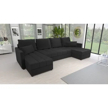 Sedací souprava Rozkládací sedací souprava do U KLAVERA 1 - černá 2