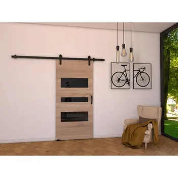 Interiérové dveře Interiérové dveře na stěnu BUSHLAND 3 - 96 cm, dub sonoma