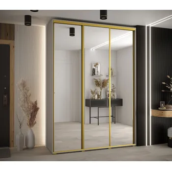 Šatní skříň Šatní skříň INDIRA 2 - 170/45 cm, kašmír / zlatá