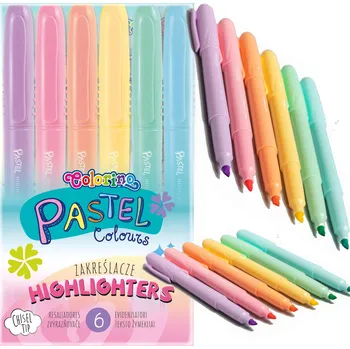 Zvýrazňovače Pastel COLORINO 6 barev, ploché FIXY