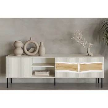 Televizní stolek Televizní široký stolek CLANTON - dub wotan / kašmír