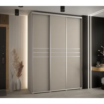 Šatní skříň Šatní skříň INDIRA 10 - 170/60 cm, kašmír / stříbrná