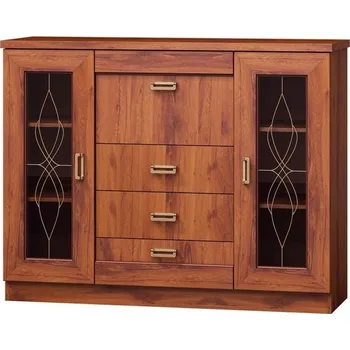 Komoda Prosklená kombinovaná komoda MERLO - dub