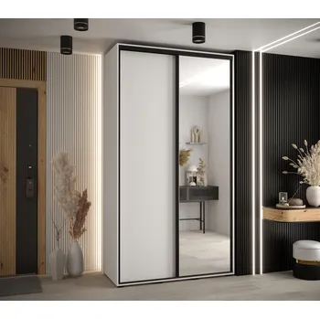 Šatní skříň Šatní skříň YVONA 3 - 140/45 cm, bílá / černá