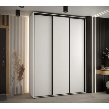 Šatní skříň Šatní skříň YVONA 1 - 180/45 cm, bílá / černá