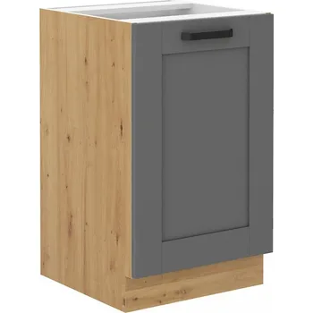 Kuchyňská linka Dolní dřezová skříňka LAILI - šířka 50 cm, šedá / dub artisan