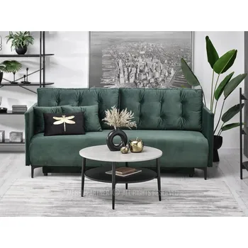 Konferenční stolek Kulatý konferenční stolek TODOR - beton / černý