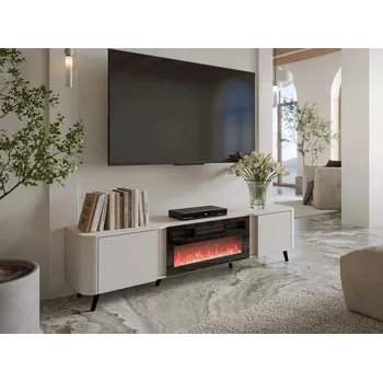 Televizní stolek TV stolek s elektrickým krbem KLEMEK - kašmír