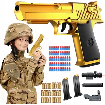 HRAČKOVÁ PISTOLE NA MĚKKÉ NÁBOJE PRO DĚTI - SIMULAČNÍ PISTOLE