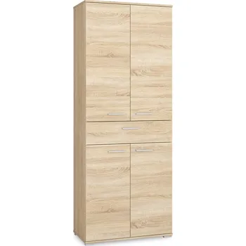 Policová skříň Kancelářská skříň s dvířky a šuplíkem JOLIE - světlý dub sonoma