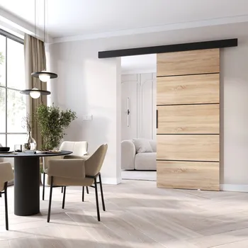 Interiérové dveře Interiérové dveře na stěnu BARRET 20 - 96 cm, dub sonoma / černé