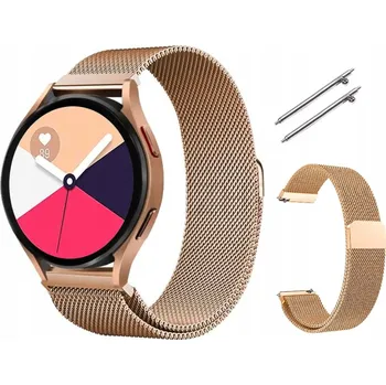 Řemínek na hodinky OCELOVÝ ŘEMÍNEK PRO SAMSUNG GALAXY WATCH PRO ACTIVE 2 20 MM - RŮŽOVÉ ZLATO