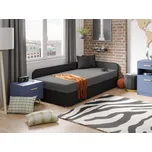 Válenda 90x200 ALEP - černá / šedá, pravé provedení