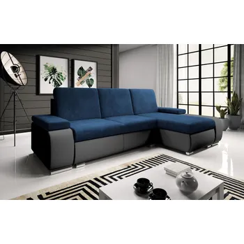 Sedací souprava Sedací souprava s úložným prostorem XAVERA - černá / tmavě modrá