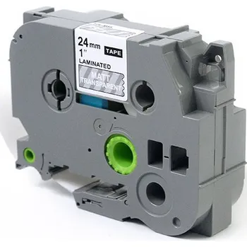 Pásek do tiskárny Ribbon JetWorld Biały to Matowym Przezroczystym Replacement Brother 24mm x 8m TZe-M55 (TZEM55, TZM55, TZ-M55, AZEM55, AZE-M55)