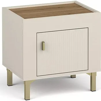 Noční stolek Noční stolek AUROVA - kašmír / dub whiskey