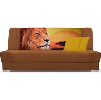 Pohovka Rozkládací pohovka BIRMA - hnědá / lev