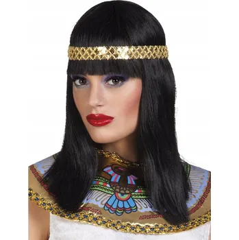 Karnevalová paruka Boland paruka polodlouhé vlasy černá s ofinou