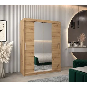 Šatní skříň Skříň s posuvnými dveřmi v šířce 150 cm TIMEA 1 - dub artisan