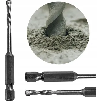 Vrták VRTÁK DO BETONU VRTÁK ŠTÍTKU, 6MM, ŠROUBOVÁK 3MM, 60MM