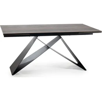 Jídelní stůl Rozkládací jídelní stůl VIDOR 3 - 160x90, hnědý / matný černý