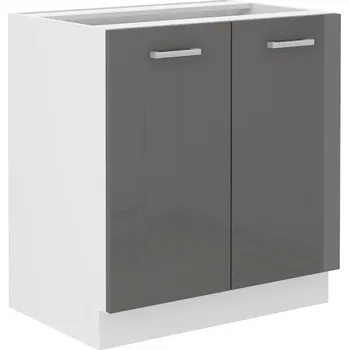 Kuchyňská linka Dolní dvoudveřová skříňka SAEED - šířka 80 cm, šedá / bílá