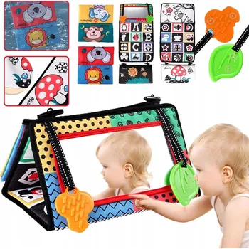 Hračka pro nejmenší ZRCÁTKO PRO MIMINKA, NA HRANÍ NA BŘÍŠKU, SENZORICKÁ HRAČKA, BEZPEČNÉ