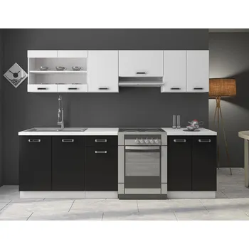 Kuchyňská pracovní deska Moderní kuchyně 240/240 cm TAO 2 - černá / bílá