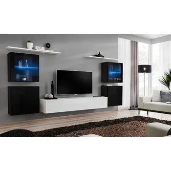 Obývací stěna Stěna do obývacího pokoje RIONATA 14 - černá / bílá