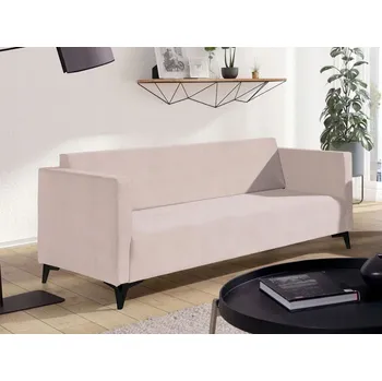 Pohovka Trojmístná pohovka SIMON - béžová / nožičky černý lesk