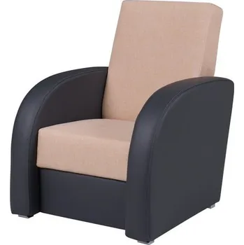 Křeslo Čalouněné křeslo RENTON 2 - černá ekokůže / béžové