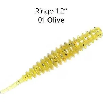 Umělá nástraha Crazy Fish Gumová nástraha Ringo 3cm barva 1 oliva 16 kusů kalamár