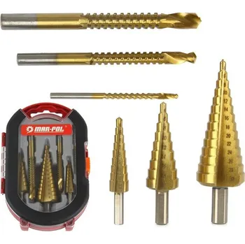 Vrtáky stupňovité a frézovací sada 6 ks MAR-POL M22295