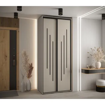 Šatní skříň Šatní skříň INDIRA 8 - 110/45 cm, kašmír / černá