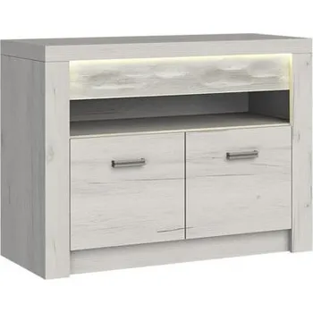 Televizní stolek Televizní stolek s LED osvětlením CHALAPATA 1 - dub kraft bílý