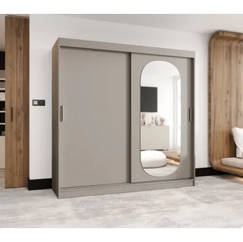 Šatní skříň Šatní skříň 200 cm BEREN se zrcadlem - kašmírová