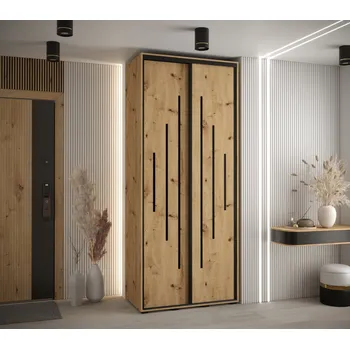 Šatní skříň Šatní skříň ASIRI 12 - 110/60 cm, dub artisan / černá