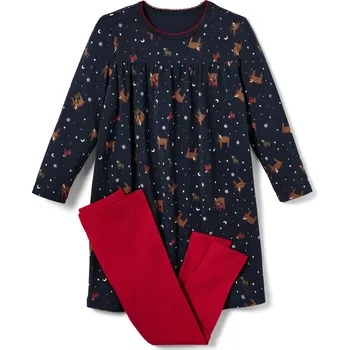 Dívčí noční košile 670013 - Tchibo - Dětská noční košile s legínami - pro dívky - vel. 122/128 - barva: modrá