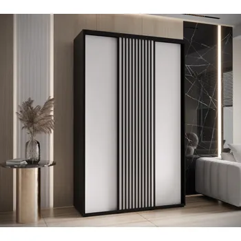 Šatní skříň Šatní skříň FIDELIA 1 - 160/60 cm, černá / bílá / černá