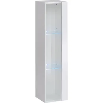 Policová skříň Závěsná vitrína RIONATA 7 - bílá